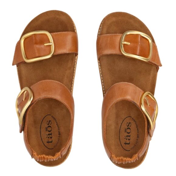 New In Box - Taos "On the Double" Sandals - Size 9-9.5 US, Caramel (sz EU 40) - Picture 2 of 8